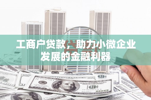 剑川工商户贷款，助力小微企业发展的金融利器