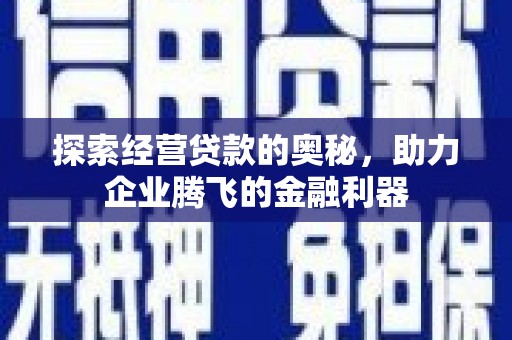 剑川探索经营贷款的奥秘，助力企业腾飞的金融利器