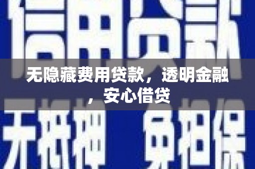 剑川无隐藏费用贷款，透明金融，安心借贷