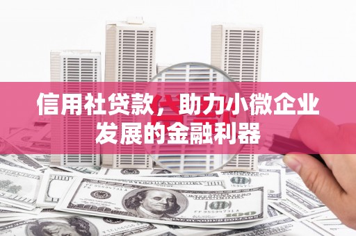 剑川信用社贷款，助力小微企业发展的金融利器
