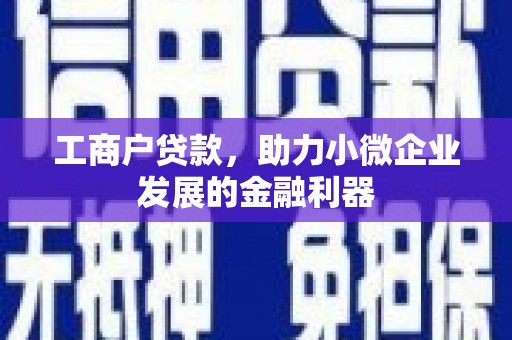 剑川工商户贷款，助力小微企业发展的金融利器