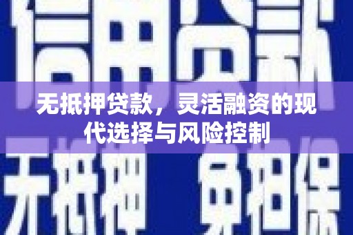 剑川无抵押贷款，灵活融资的现代选择与风险控制