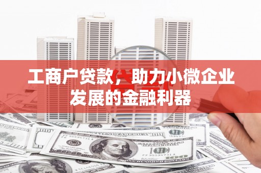剑川工商户贷款，助力小微企业发展的金融利器