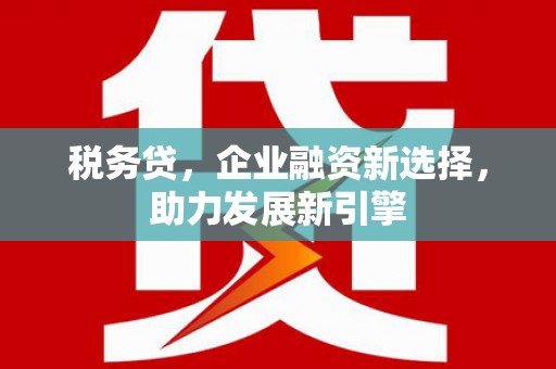 剑川税务贷，企业融资新选择，助力发展新引擎