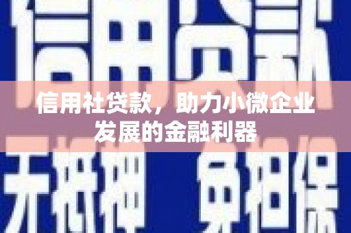 剑川信用社贷款，助力小微企业发展的金融利器