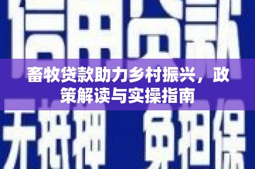 剑川畜牧贷款助力乡村振兴，政策解读与实操指南