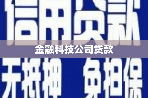 剑川金融科技公司贷款