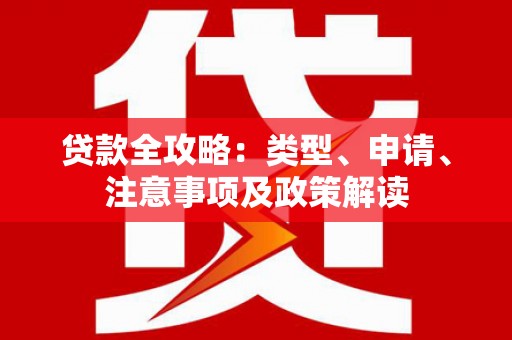 剑川贷款全攻略：类型、申请、注意事项及政策解读